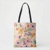 Schön farbenfrohe Blume mit Blättern Tasche (Vorderseite)