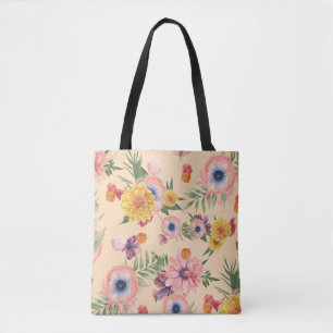 Schön farbenfrohe Blume mit Blättern Tasche