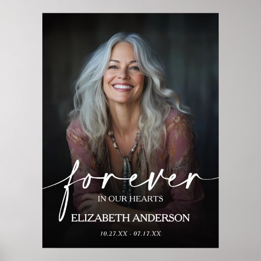 Schön für immer in unseren Herzen Foto-Gedenkstätt Poster (Vorne)