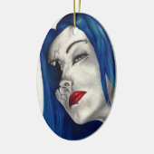 Schön gebrochene Goth Dame Fantasy Original Art Keramikornament (Links)