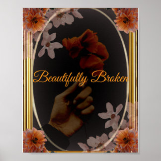 Schön Gebrochene Gotische Blumen Poster