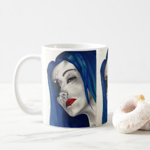 Schön gebrochene gotische Frau Fantasy Originalkun Kaffeetasse