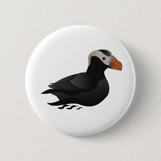 Schön gezauberter Puffsack Cartoon Schwimmen Button (Vorderseite)