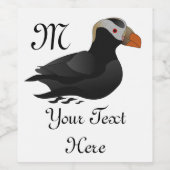 Schön gezauberter Puffsack Cartoon Schwimmen Weinetikett (Einzelnes Label)