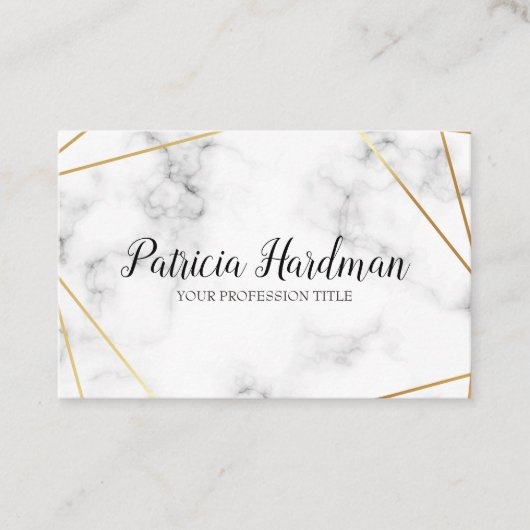 Schön, Glamourgeschäftskarte mit weißem Marmor Visitenkarte (Vorderseite)