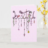 Schön! Happy Birthday Dangle Karte (Gelbe Blume)