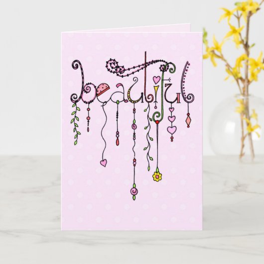 Schön! Happy Birthday Dangle Karte (Gelbe Blume)