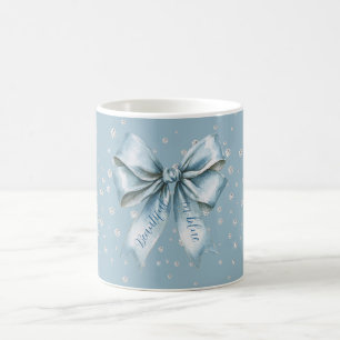 Schön in Blau mit Schleife und falschen Diamanten Kaffeetasse