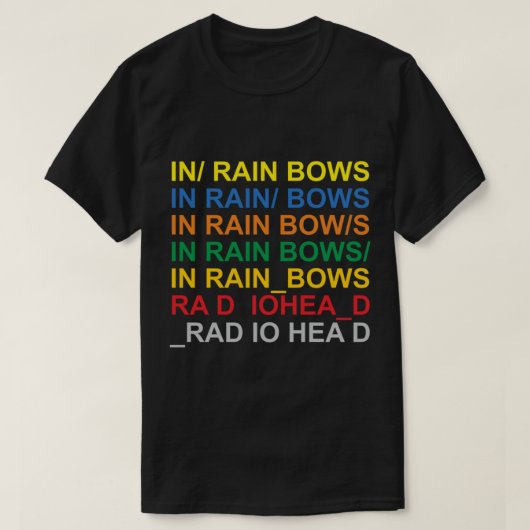 schön in Regenbogen RADIOHEADs T-Shirt (Design vorne)