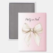 Schön in Rosa Creme-Schleife Magnet (Vorderseite/Rückseite)