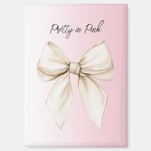 Schön in Rosa Creme-Schleife Magnet
