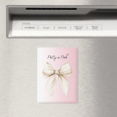 Schön in Rosa Creme-Schleife Magnet (In Situ (Geschirrspüler))