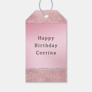 Schön in Rosa Funkeln Silber Glitter Geburtstag Geschenkanhänger