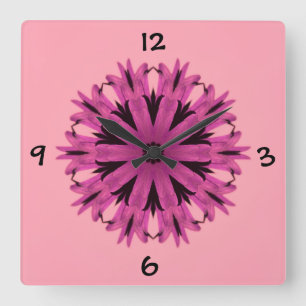 Schön in Rosa Quadratische Wanduhr
