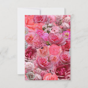 Schön in Rosa Rosen Collage Mitteilungskarte