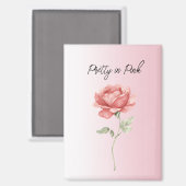 Schön in Rosa rote Rose Magnet (Vorderseite/Rückseite)