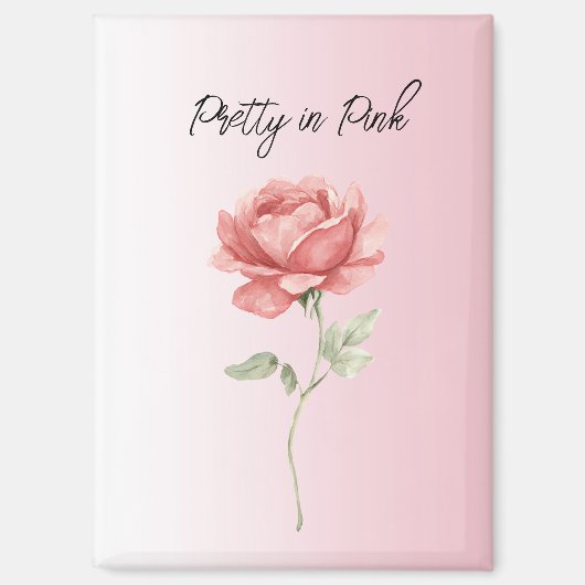 Schön in Rosa rote Rose Magnet (Vorderseite)