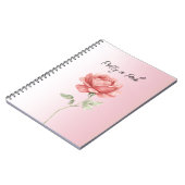 Schön in Rosa rote Rose Notizblock (Linke Seite)