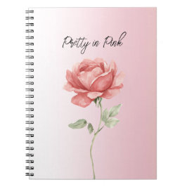 Schön in Rosa rote Rose Notizblock