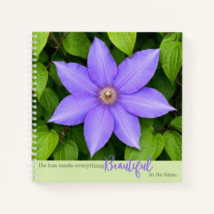 Schön in seiner Zeit   Lila Clematis Notizblock