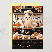 Schön - Kawaii Ghost Cooking Party Invit Einladung (Vorne/Hinten)