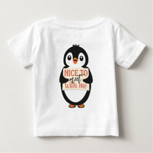 Schön, mich zu treffen: personalisiertes Pinguin-S Baby T-shirt