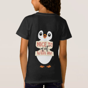 Schön, mich zu treffen: personalisiertes Pinguin-S T-Shirt
