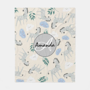 Schön mit Monogramm, rosa pastellfarbenes Kinderzi Fleecedecke