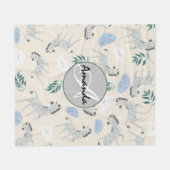 Schön mit Monogramm, rosa pastellfarbenes Kinderzi Fleecedecke (Vorderseite (Horizontal))