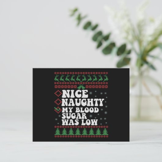 Schön, naughty mein Blutzuckerspiegel war ein Weih Postkarte (Stehend Vorderseite)