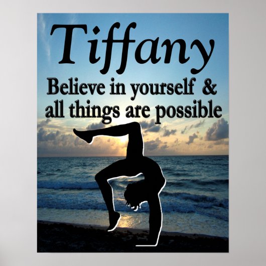 SCHÖN PERSONALISIERT GYMNAST GIRL POSTEL POSTER (Vorne)