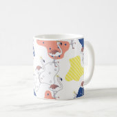 Schön rosa Flamingo mit Kronen nahtlos Pattern Kaffeetasse (VorderseiteRechts)