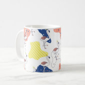 Schön rosa Flamingo mit Kronen nahtlos Pattern Kaffeetasse (Vorderseite Links)