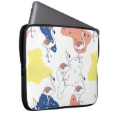 Schön rosa Flamingo mit Kronen nahtlos Pattern Laptopschutzhülle (Vorne Rechts)