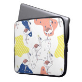 Schön rosa Flamingo mit Kronen nahtlos Pattern Laptopschutzhülle (Vorderseite Links)