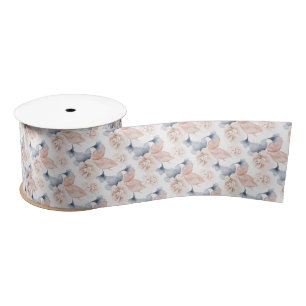 Schön rötlich pink grau weiß romantische floral satinband