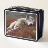 Schön schlafende Wolf Metal Lunch Box (Rückseite)
