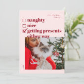 Schön, schön, Geschenke zu bekommen. Feiertagskarte (Stehend Vorderseite)