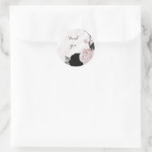 Schön schwarz-rosa Blume aus Marmor Runder Aufkleber (Tasche)