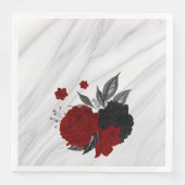 Schön schwarz-rote Blume aus Marmor Serviette (Vorderseite)