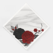 Schön schwarz-rote Blume aus Marmor Serviette (Ecke)