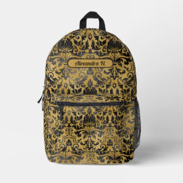 Schön schwarze und goldene Scheiben Bedruckter Rucksack