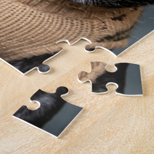 Schön schwarzer Mops im Pullover Puzzle (Seite)