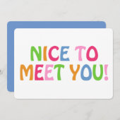 Schön, Sie zu treffen Zitat moderne Niedliche Mini Dankeskarte (Vorne/Hinten)