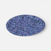 Schön , Strickmuster , gestrickt , blau und Pappteller (Schrägansicht)