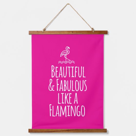 Schön und fabelhaft wie ein Flamingo Wandteppich Mit Holzrahmen (Vorderseite)