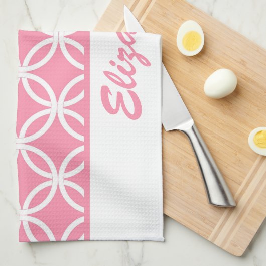 Schön und rosa geschirrtuch (Viertel Falte)