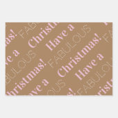 Schön Weihnachten | Braunrosa Beige Geschenkpapier Set (Vorderseite)
