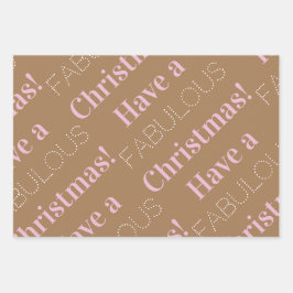 Schön Weihnachten | Braunrosa Beige Geschenkpapier Set