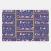 Schön Weihnachten | Navy Pink Beige Text Geschenkpapier Set (Vorderseite)